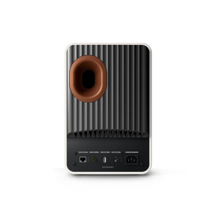 KEF LS50 WIRELESS II | Haut-parleurs HiFi Sans fil - Absorption des métamatériaux - Blanc Minérale - Paire-SONXPLUS.com