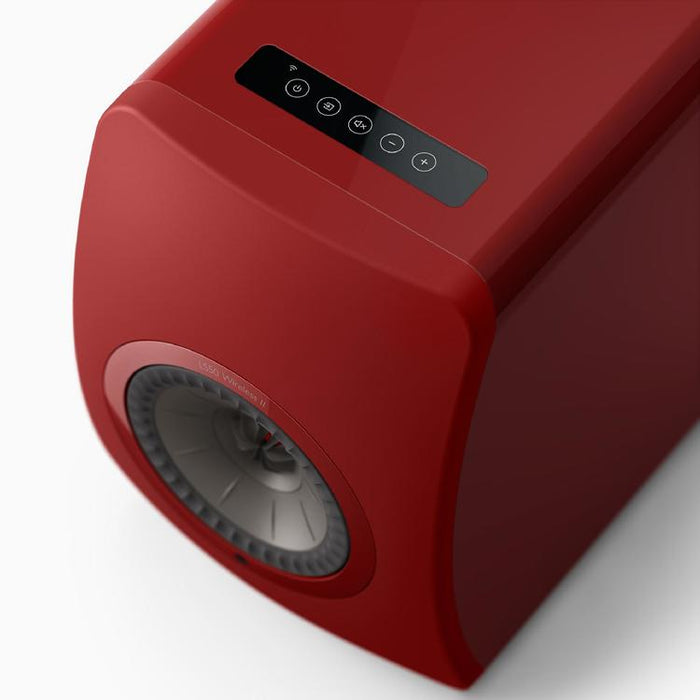 KEF LS50 WIRELESS II | Haut-parleurs HiFi Sans fil - Absorption des métamatériaux - Rouge Crimson - Paire-SONXPLUS.com