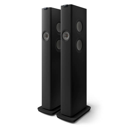 KEF LS60 WIRELESS | Haut-parleurs sur pieds HiFi sans fil - Tout-en-1 - Noir Carbonne - Paire-SONXPLUS.com