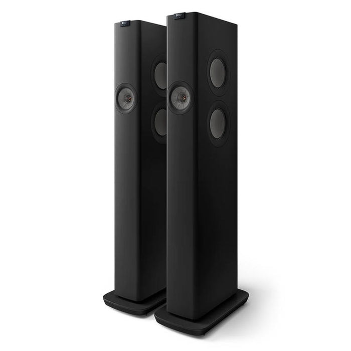 KEF LS60 WIRELESS | Haut-parleurs sur pieds HiFi sans fil - Tout-en-1 - Noir Carbonne - Paire-SONXPLUS.com