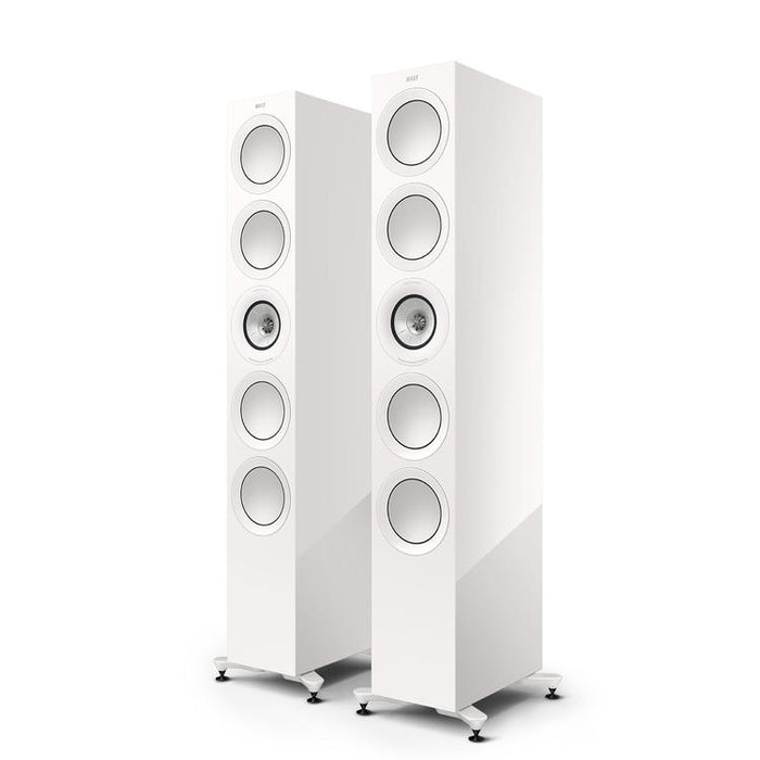 KEF R11 Meta | Haut-parleurs sur pieds - Bass Reflex 3 voies - Hi-Fi - Blanc Laqué - Paire-SONXPLUS.com