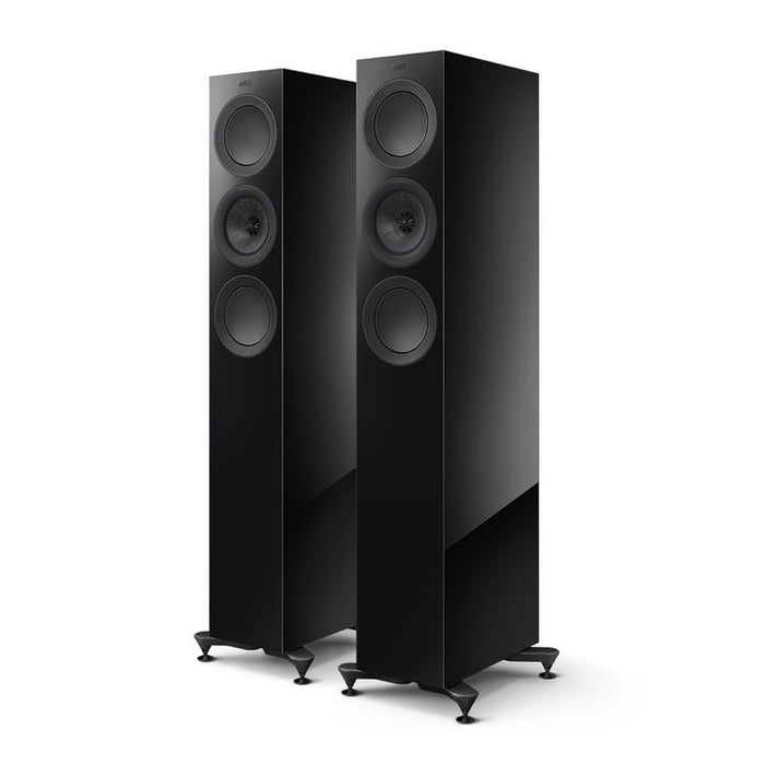 KEF R5 Meta | Haut-parleurs sur pieds - Bass Reflex 3 voies - Hi-Fi - Noir Laqué - Paire-SONXPLUS.com