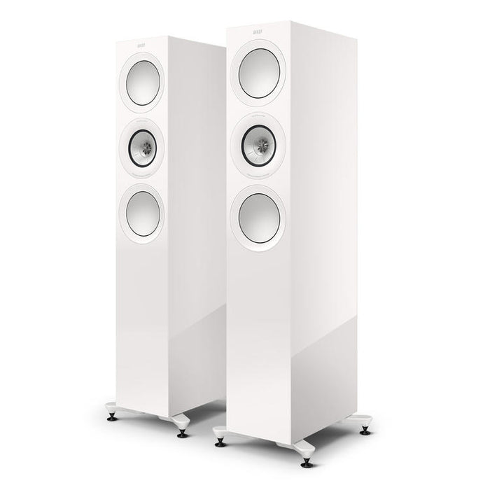 KEF R7 Meta | Haut-parleurs sur pieds - Bass Reflex 3 voies - Hi-Fi - Blanc Laqué - Paire-SONXPLUS.com