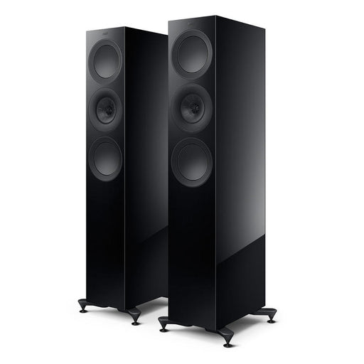 KEF R7 Meta | Haut-parleurs sur pieds - Bass Reflex 3 voies - Hi-Fi - Noir Laqué - Paire-SONXPLUS.com