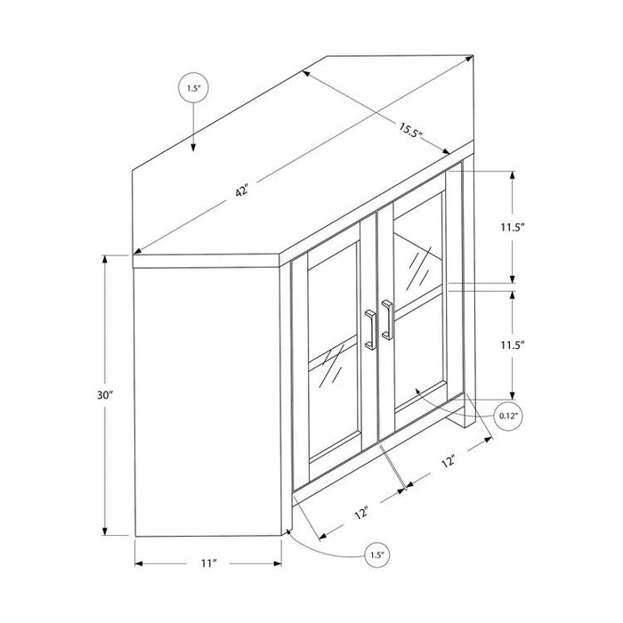 Monarch Specialties I 2716 | Meuble TV - 42" - En coin - Imitation bois - Noir-SONXPLUS.com
