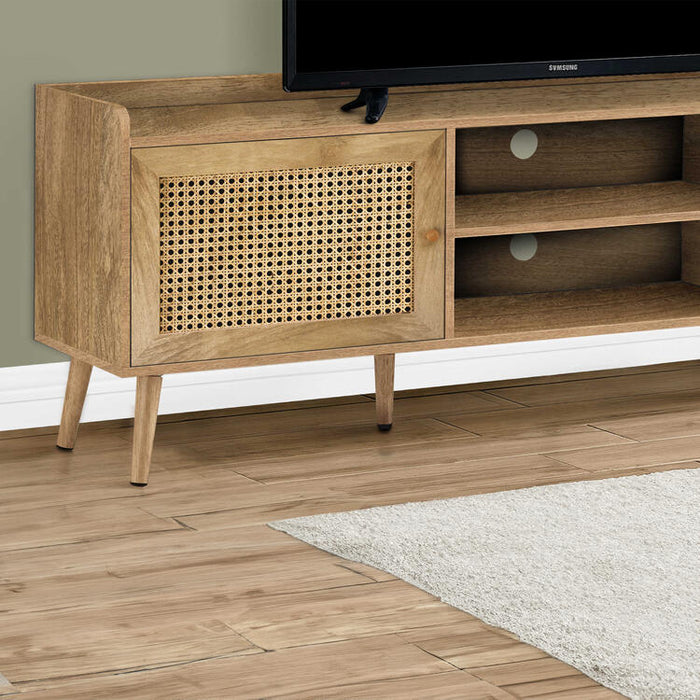 Monarch Specialties I 2723 | Meuble pour téléviseur 72'' - Avec rangement - Noyer-SONXPLUS.com