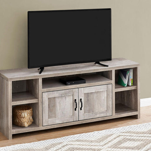 Monarch Specialties I 2742 | Meuble TV - 60" - Imitation bois - Taupe-SONXPLUS.com