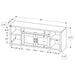Monarch Specialties I 2744 | Meuble TV - 60" - Imitation bois - Pin d'or-SONXPLUS.com