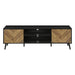 Monarch Specialties I 2781 | Meuble pour téléviseur 72'' - Base noir - Avec 2 portes simili-bois-SONXPLUS.com