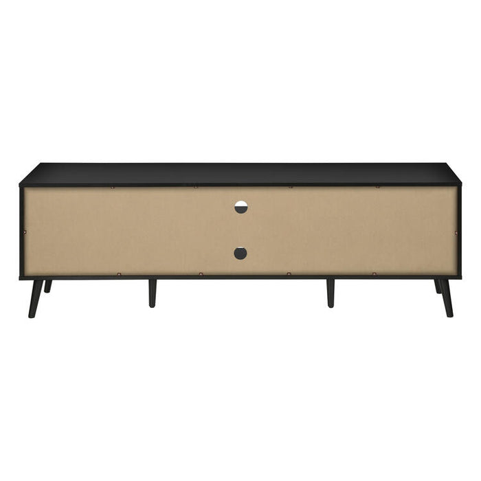 Monarch Specialties I 2781 | Meuble pour téléviseur 72'' - Base noir - Avec 2 portes simili-bois-SONXPLUS.com