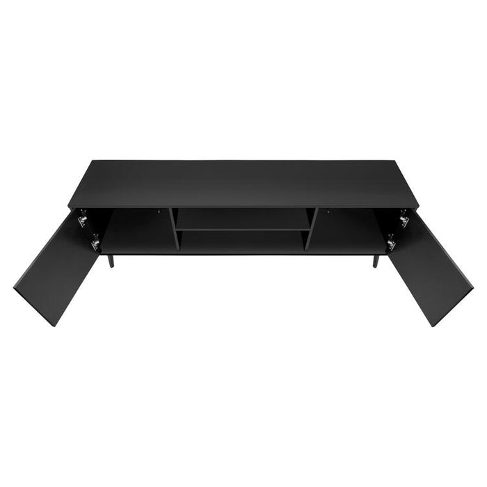 Monarch Specialties I 2781 | Meuble pour téléviseur 72'' - Base noir - Avec 2 portes simili-bois-SONXPLUS.com