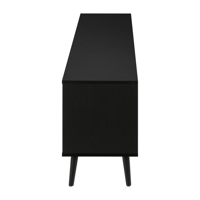 Monarch Specialties I 2781 | Meuble pour téléviseur 72'' - Base noir - Avec 2 portes simili-bois-SONXPLUS.com