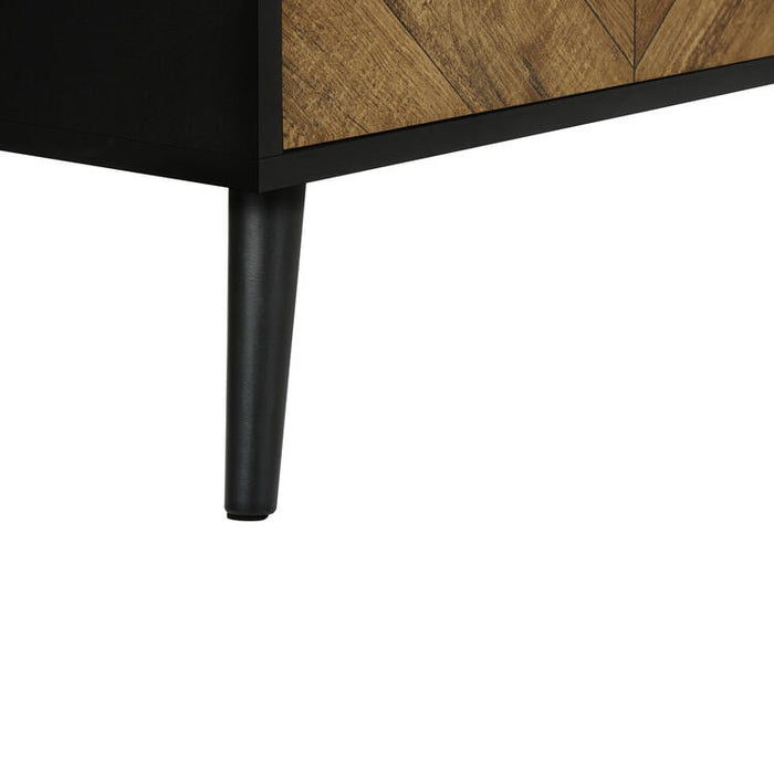 Monarch Specialties I 2781 | Meuble pour téléviseur 72'' - Base noir - Avec 2 portes simili-bois-SONXPLUS.com