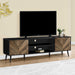 Monarch Specialties I 2781 | Meuble pour téléviseur 72'' - Base noir - Avec 2 portes simili-bois-SONXPLUS.com