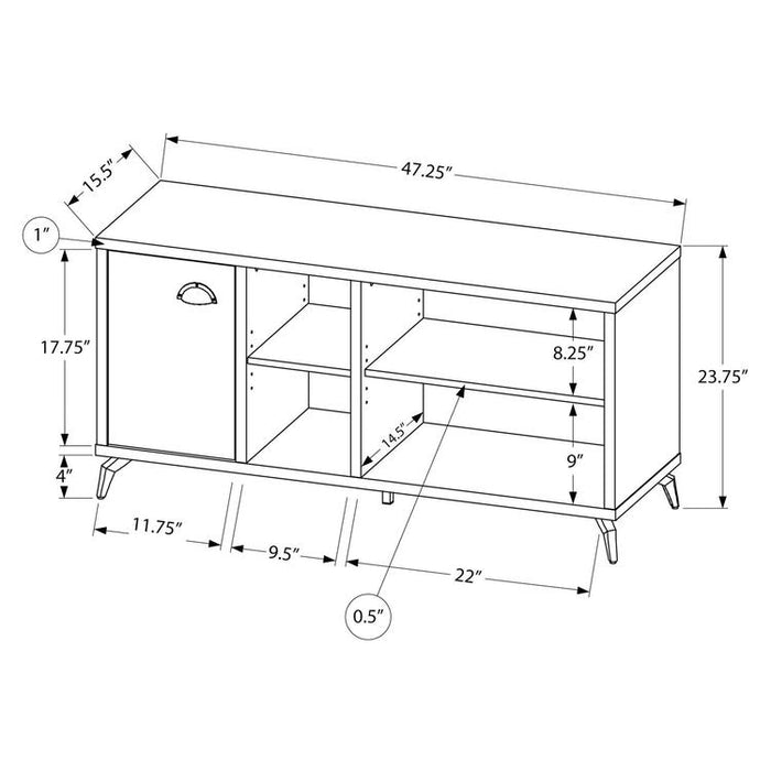 Monarch Specialties I 2830 | Meuble TV - 48" - Imitation bois - Brun moyen - Imitation de béton gris-SONXPLUS.com