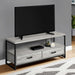 Monarch Specialties I 2871 | Meuble TV - 48" - 2 Tiroirs de rangement - Métal noir - Imitation bois Gris-SONXPLUS.com