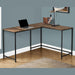 Monarch Specialties I 7391 | Meuble d'ordinateur - 58" - En coin - Conception en L - Métal noir - Immitation bois brun-SONXPLUS.com