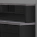 Monarch Specialties I 7430 | Meuble d'ordinateur - En coin - Conception en L - Orientation gauche ou droite - Avec tiroirs - Dessus gris - Noir-SONXPLUS.com