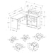 Monarch Specialties I 7430 | Meuble d'ordinateur - En coin - Conception en L - Orientation gauche ou droite - Avec tiroirs - Dessus gris - Noir-SONXPLUS.com