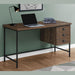 Monarch Specialties I 7485 | Meuble d'ordinateur - 55" - Spacieux dessus - 3 tiroirs - Base en Métal noir - Fini imitation de bois brun-SONXPLUS.com