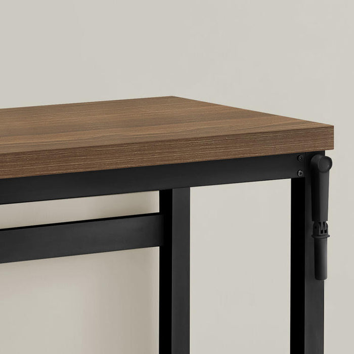 Monarch Specialties I 7675 | Meuble d'ordinateur - 48" - Hauteur ajustable - Style contemporain - Base en métal noir - Imitation bois noyer-SONXPLUS.com