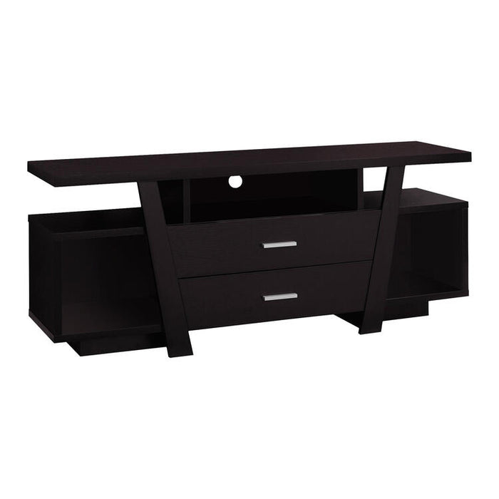 Monarch Specialties I2720 | Meuble TV - 60" - 2 Tiroirs de rangement - Espresso-SONXPLUS.com