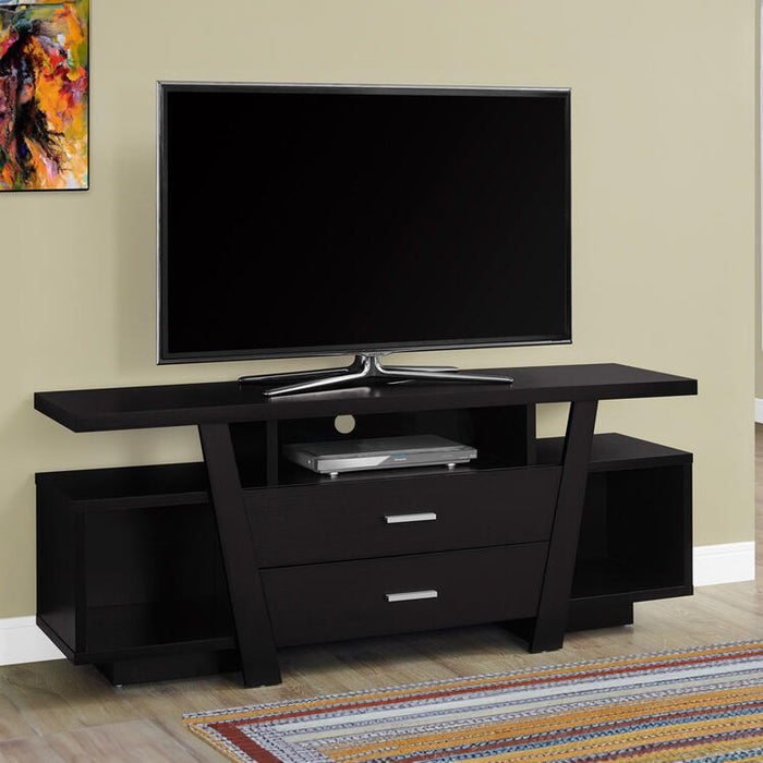 Monarch Specialties I2720 | Meuble TV - 60" - 2 Tiroirs de rangement - Espresso-SONXPLUS.com