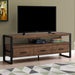 Monarch Specialties I2820 | Meuble TV - 60" - 3 Tiroirs - Brun foncé-SONXPLUS.com