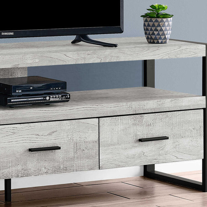 Monarch Specialties I2821 | Meuble TV - 60" - 3 Tiroirs - Gris-SONXPLUS.com
