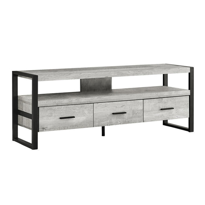 Monarch Specialties I2821 | Meuble TV - 60" - 3 Tiroirs - Gris-SONXPLUS.com