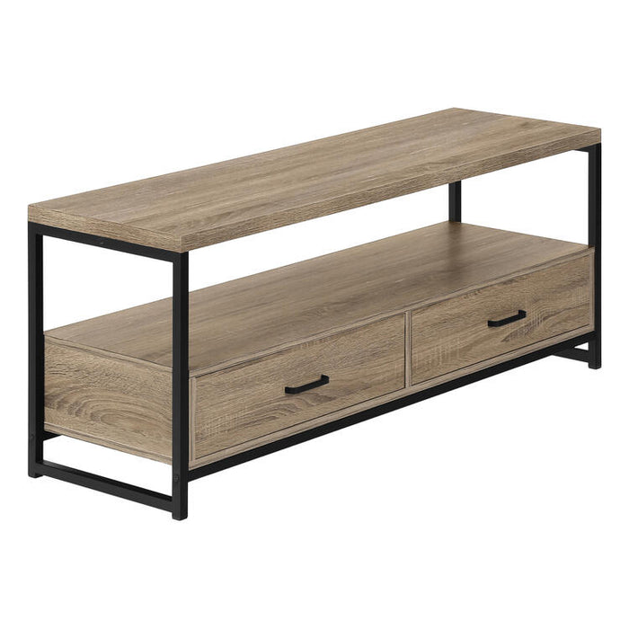 Monarch Specialties I2872 | Meuble TV - 48" - 2 Tiroirs de rangement - Taupe foncé-SONXPLUS.com