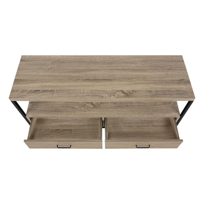 Monarch Specialties I2872 | Meuble TV - 48" - 2 Tiroirs de rangement - Taupe foncé-SONXPLUS.com