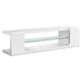 Monarch Specialties I3535 | Meuble TV - 60" - 1 Tablette en verre - Blanc-SONXPLUS.com