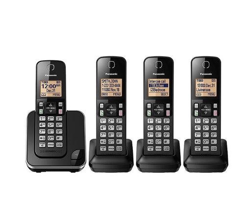 Panasonic KX-TGC384B | Téléphone sans fil - 4 combinés - Noir-SONXPLUS.com