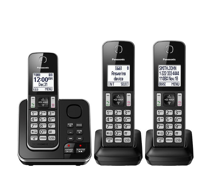 Panasonic KX-TGD393B | Téléphone sans fil - 3 combinés - Répondeur - Noir-SONXPLUS.com
