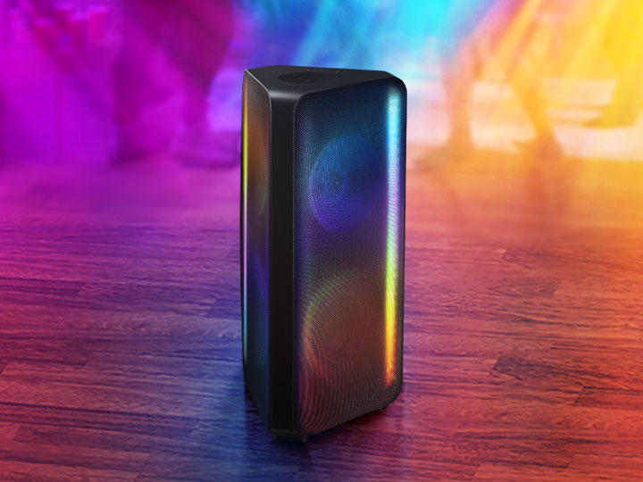 Samsung MX-ST40B | Haut-parleur portable puissant - Tour de son - Bluetooth - 160W - Bidirectionnels - Lumières à DEL - Connexion Bluetooth multiple - Noir-SONXPLUS.com